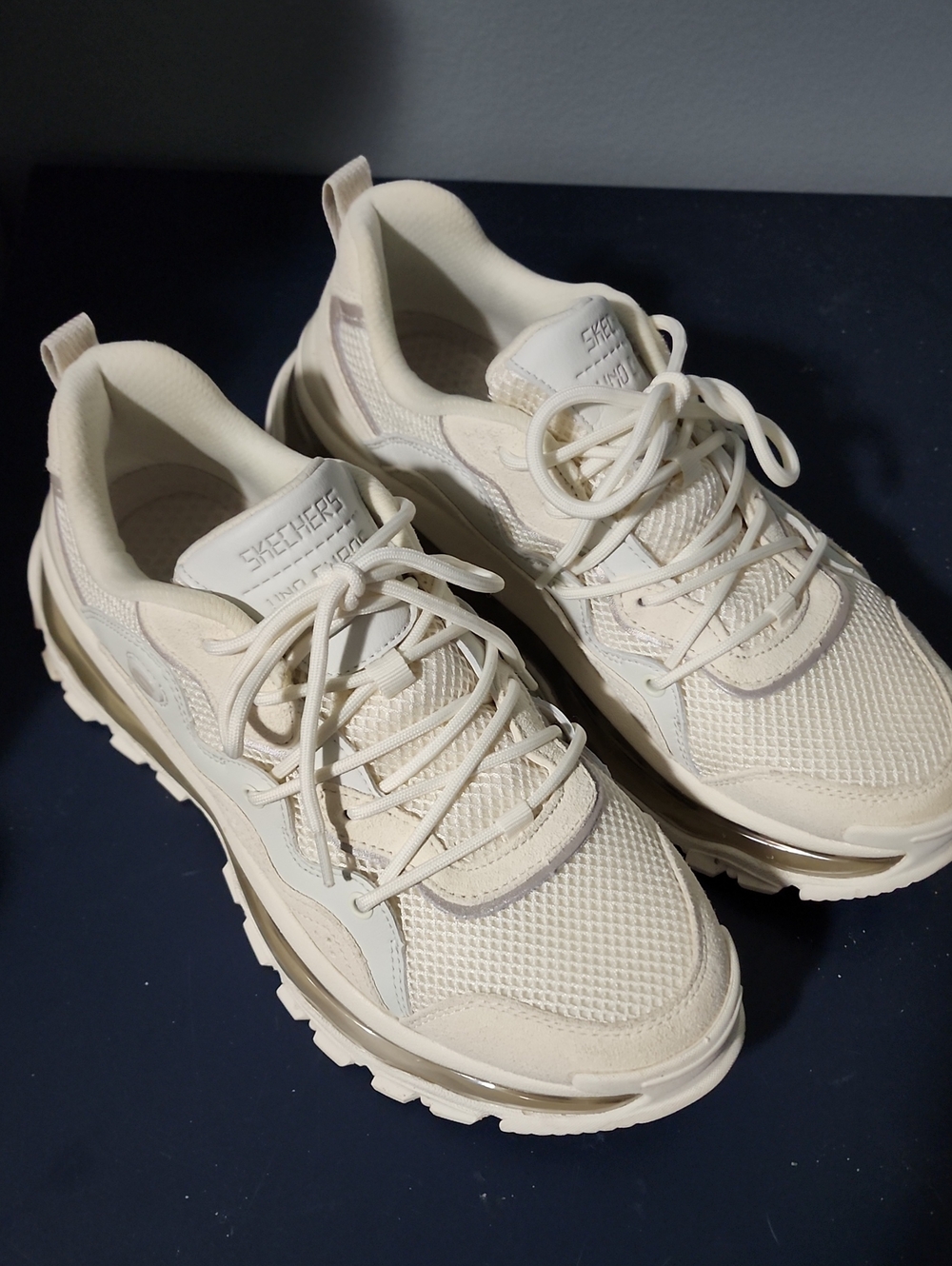 Skechers Women’s Cream Lace-Up Trainer Sneakers